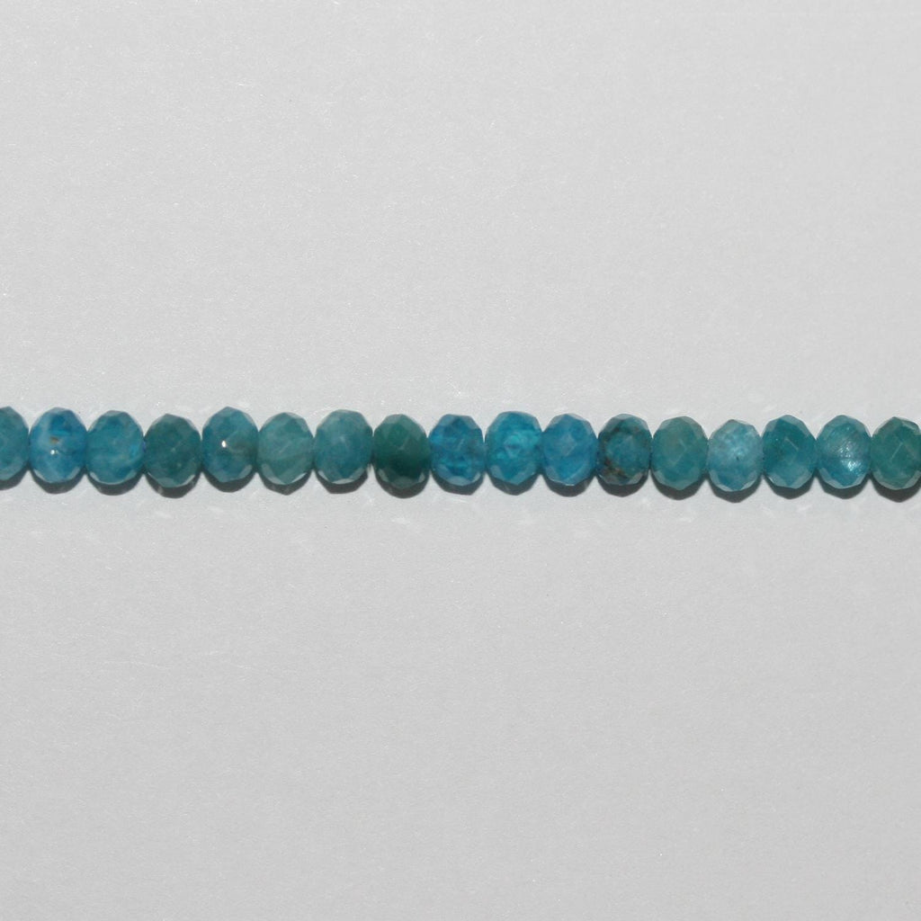 Perles rondelles à facettes en apatite bleue St, 3,5 x 2,5 mm, 15 pouces (38 cm) - Fil de 39 cm