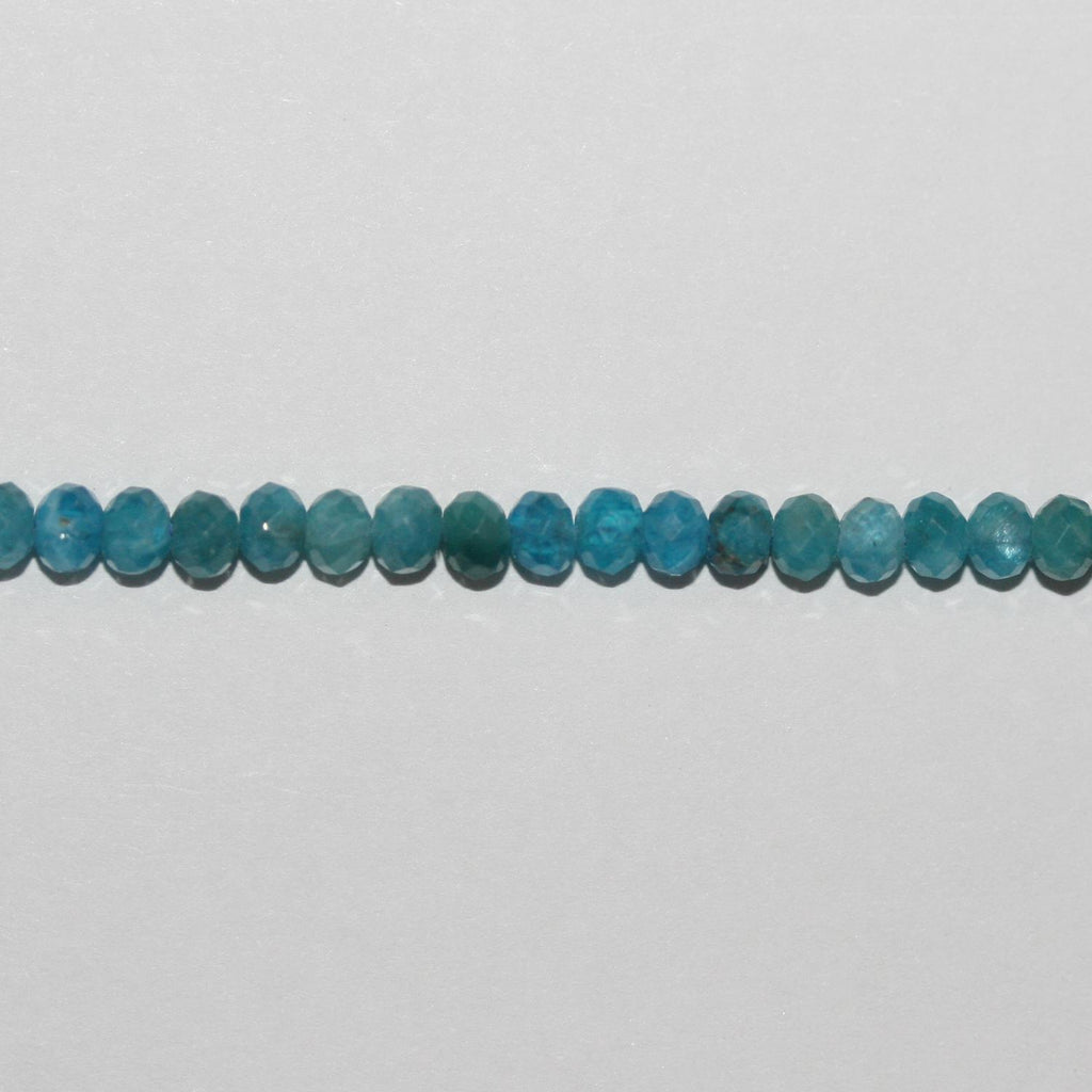 Perles rondelles à facettes en apatite bleue St, 15 pouces, 4 x 3 mm - Fil de 39 cm