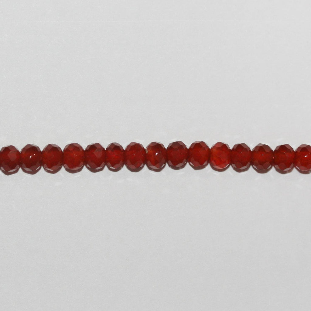 Perles rondelles à facettes en cornaline de 15 pouces, 4 x 3 mm. - Fil de 39 cm.