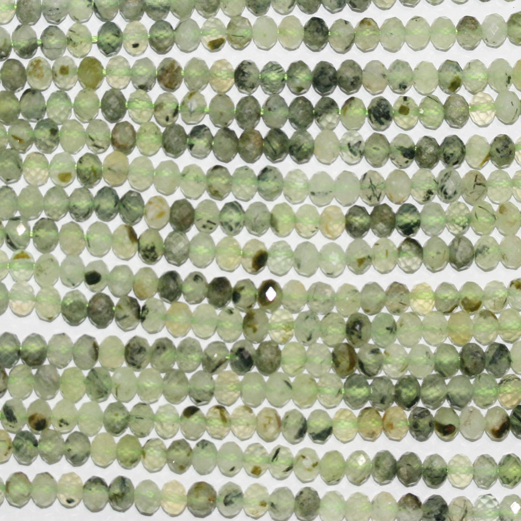 Perles rondelles à facettes en stréhnite 15" 6x4mm.- Brin 39cm.