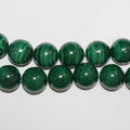 Perles rondes lisses en malachite St 15" 20 mm.-Rig 39 cm.