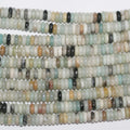 Perles rondelles lisses en amazonite St 15" 6x3mm.-Rig 39cm.