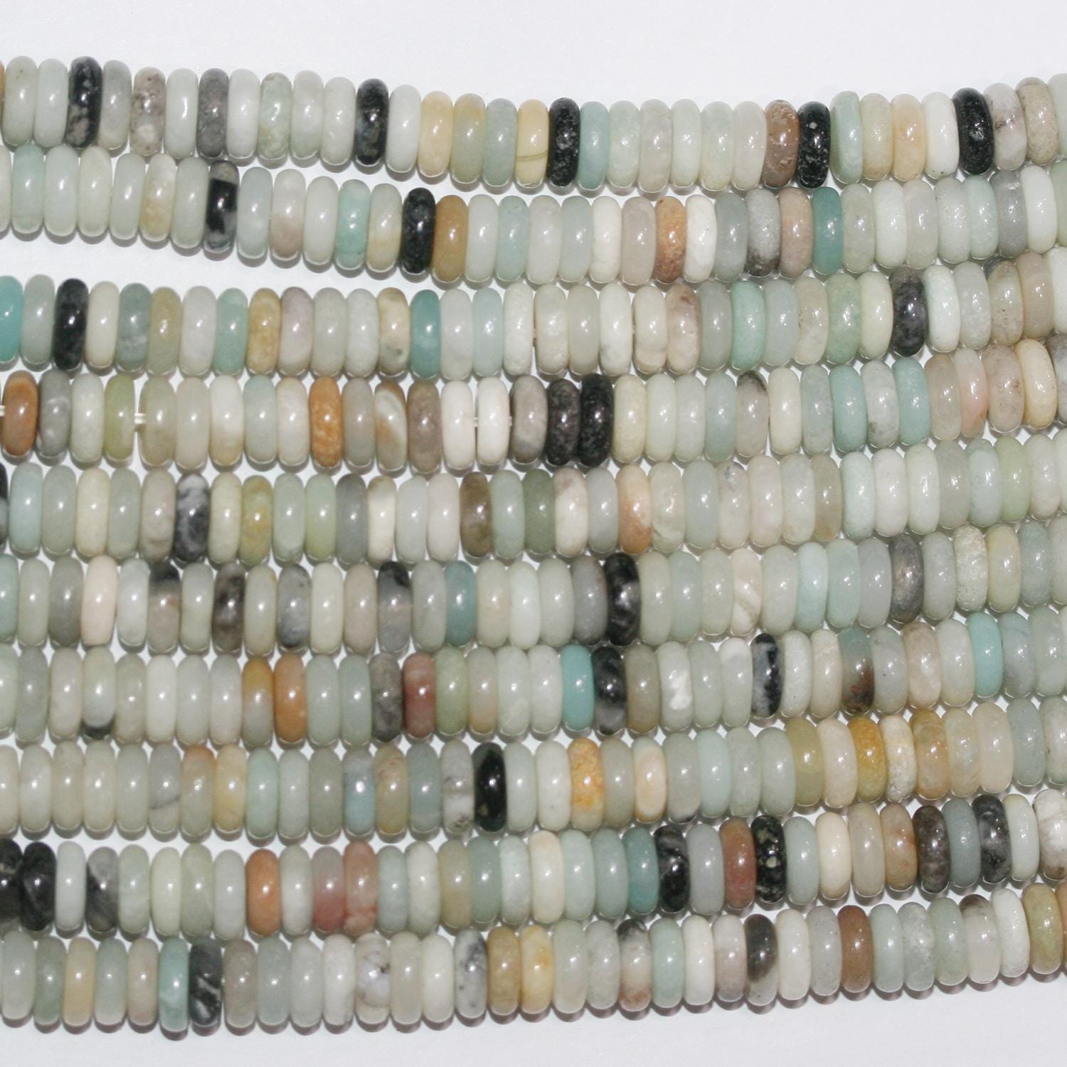 Perles rondelles lisses en amazonite St 15" 6x3mm.-Rig 39cm.
