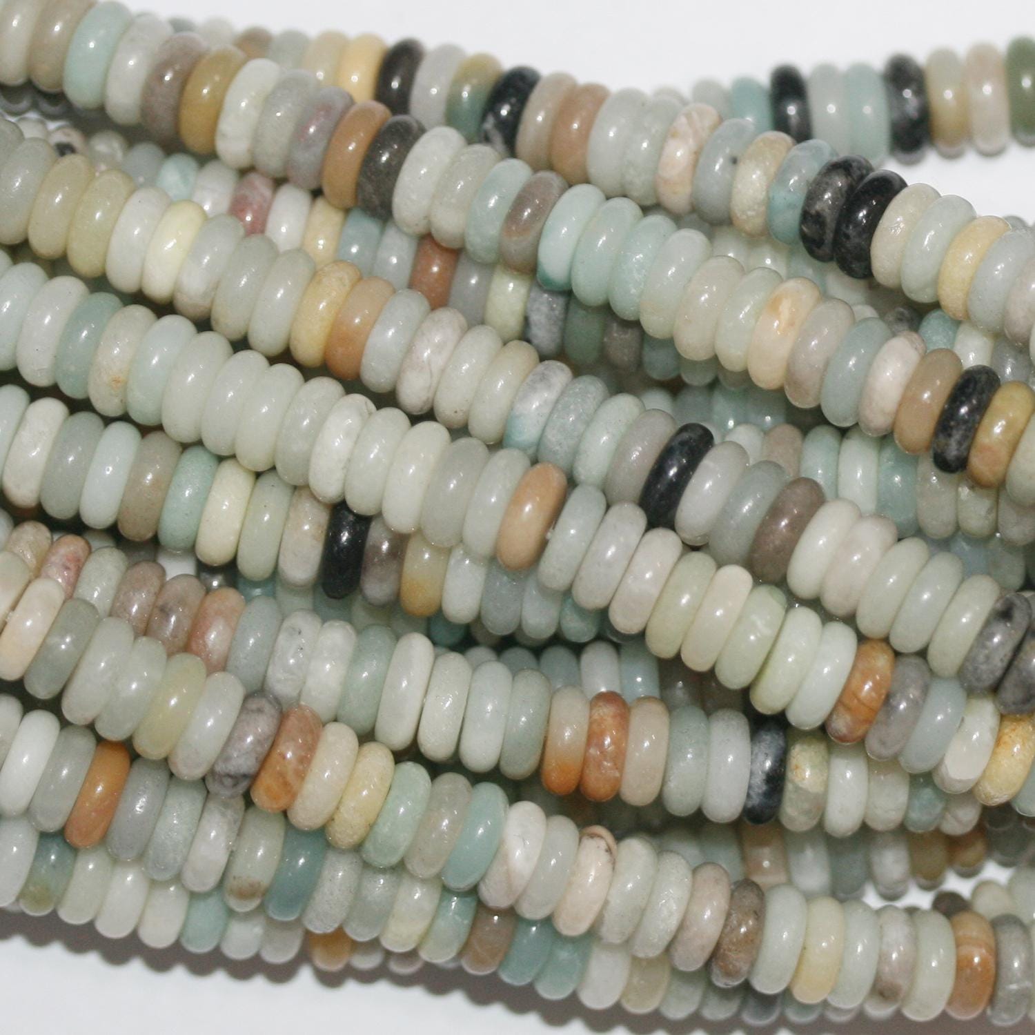 Perles rondelles lisses en amazonite St 15" 6x3mm.-Rig 39cm.