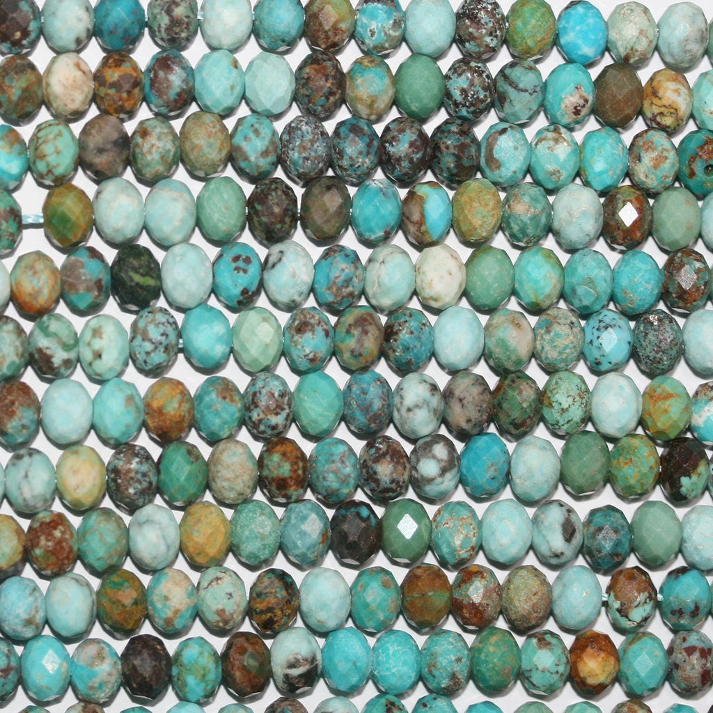 Perles rondelles à facettes en turquoise St de 15 pouces, 6 x 5 mm. - Fil de 39 cm.
