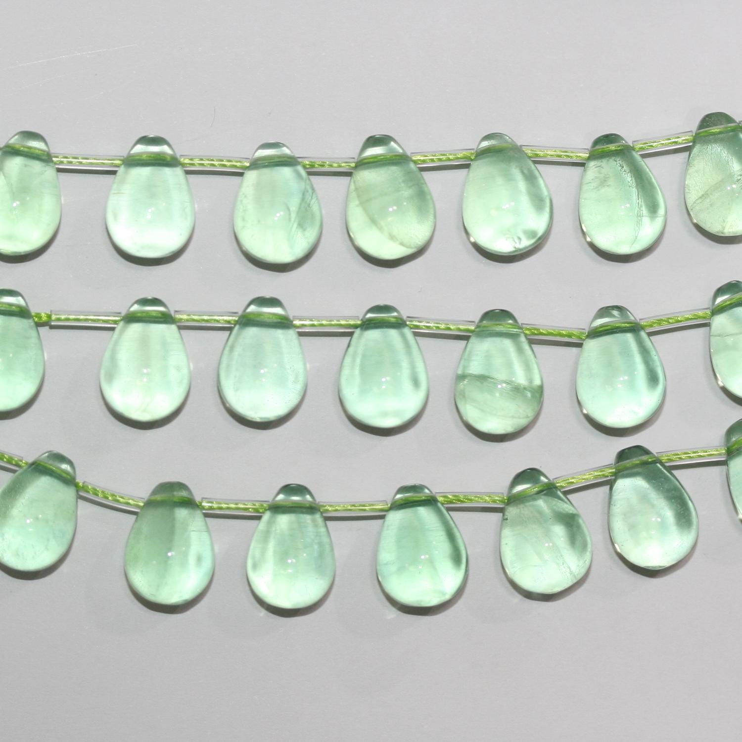 Cuentas de fluorita lisas de 8" (14 x 10 mm) - Hilo de 19 cm