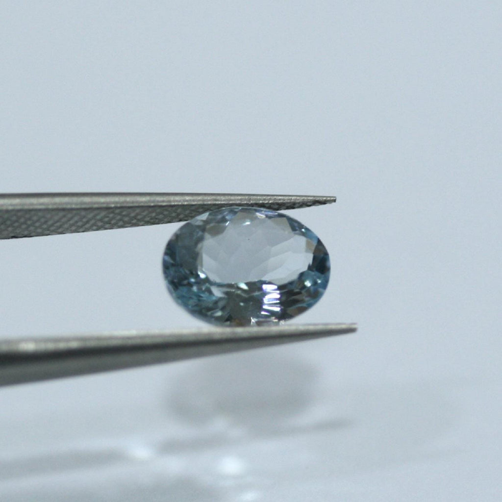 Lot Faceted Oval Aquamarine 9x7mm.- (2 Pieces).-Gemstones Wholesale Cut Stone Top Quality - Hard Gems