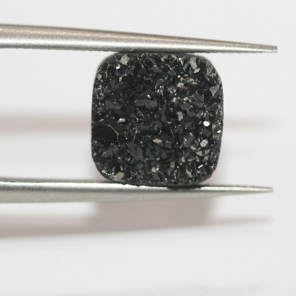 Lote de 6 cabujones cuadrados de ágata drusa (6 piezas) de 9,5 mm.