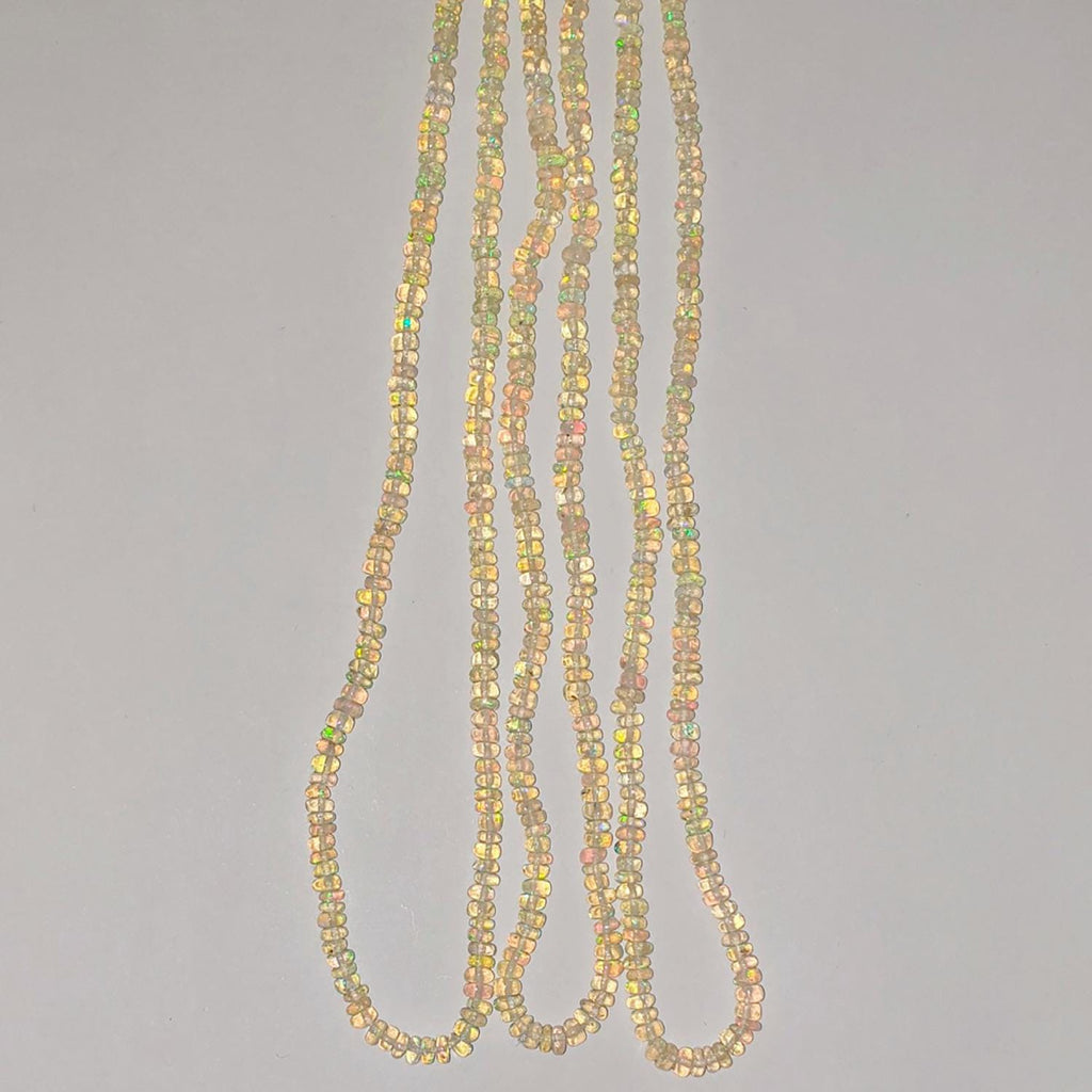 Cuentas redondas lisas de ópalo etíope de San Etiopía de 43 cm, 3 x 2 mm (aprox. - Hilo de 42 cm)