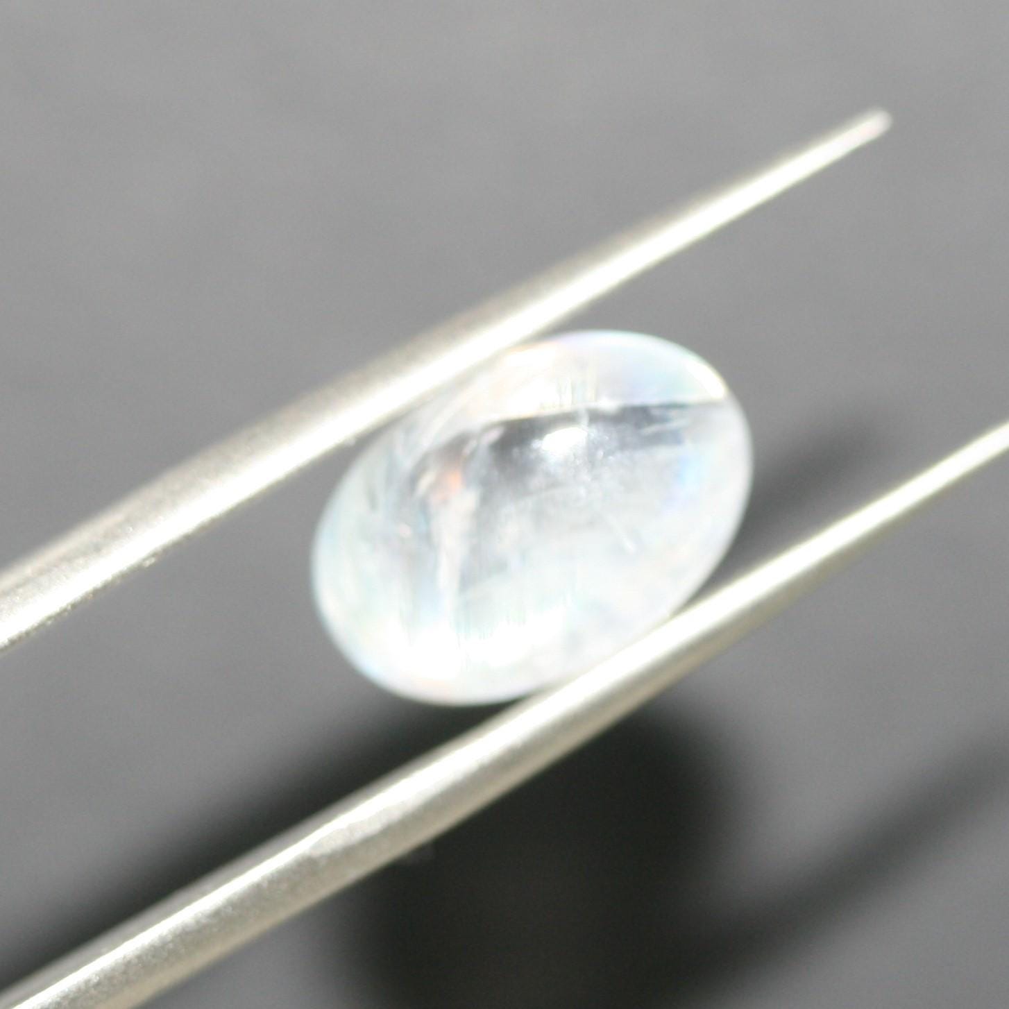 Pierre de lune bleue feu AAA, cabochon ovale lisse 13 x 9 mm (4 pièces).