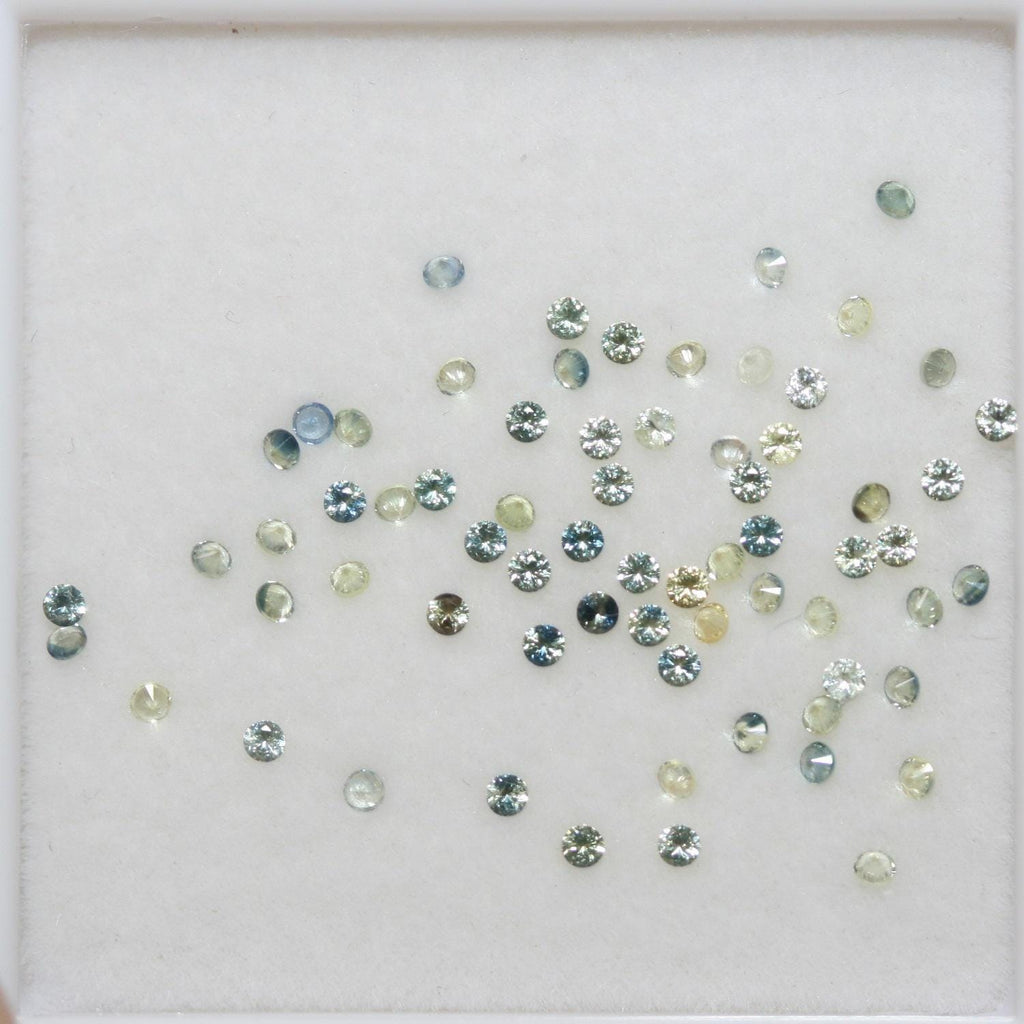 Green Sapphire Faceted Round Lot 1.5mm. Approx.- 1 Carat Lot - Hard Gems