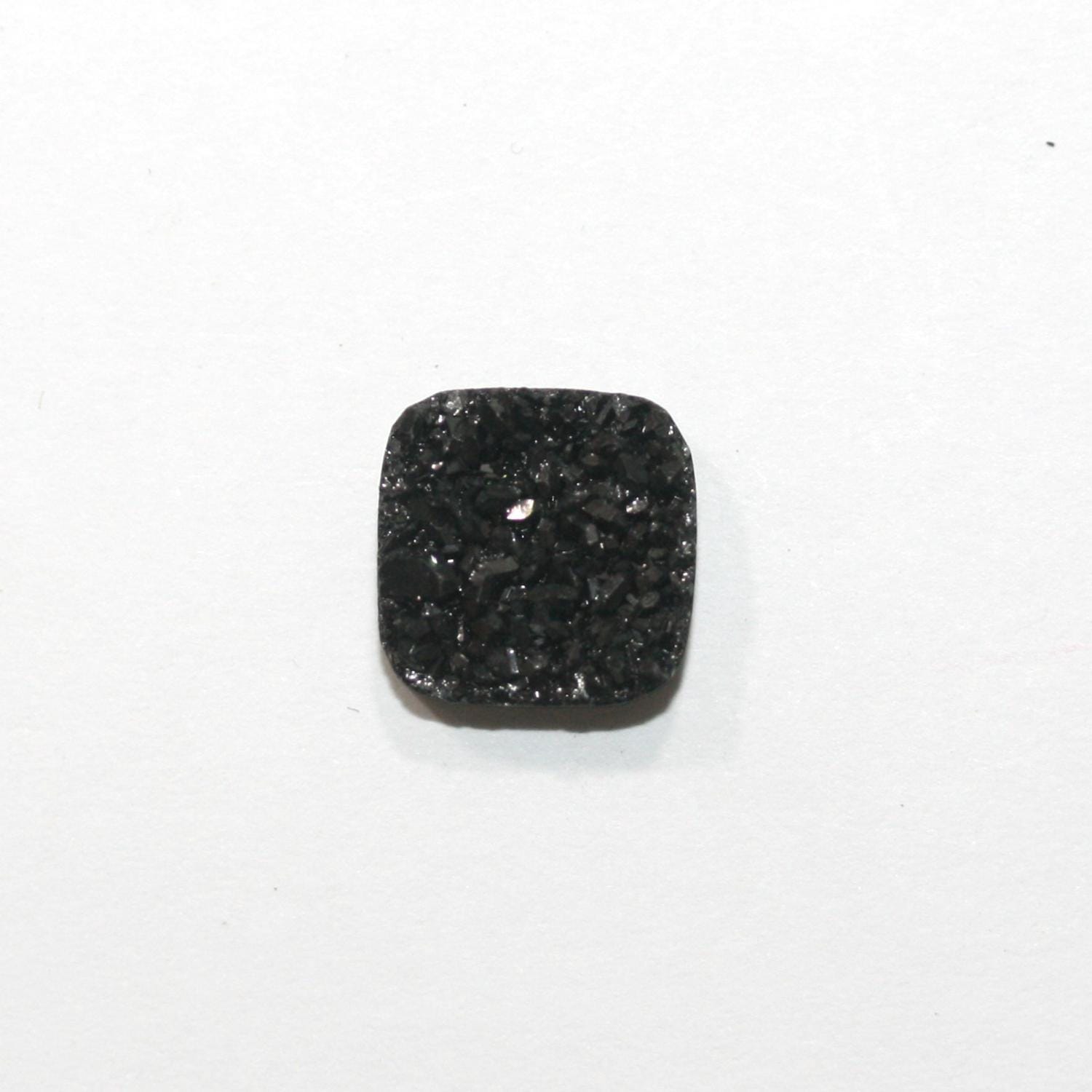 Lote de 6 cabujones cuadrados de ágata drusa (6 piezas) de 9,5 mm.