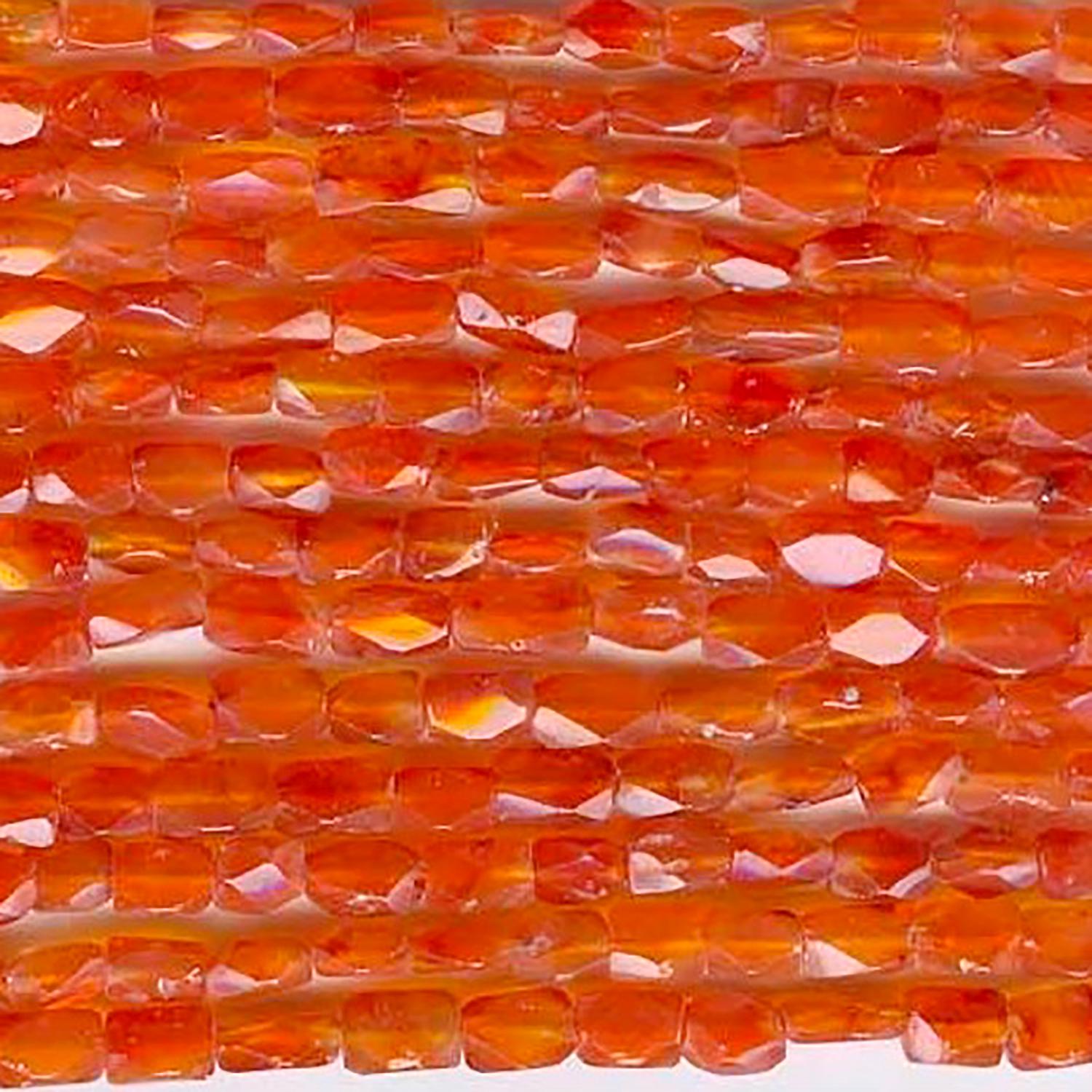 Cuentas de pepitas facetadas de cornalina de Santa de 16" (8 x 4 mm, aprox.), tira de 40 cm