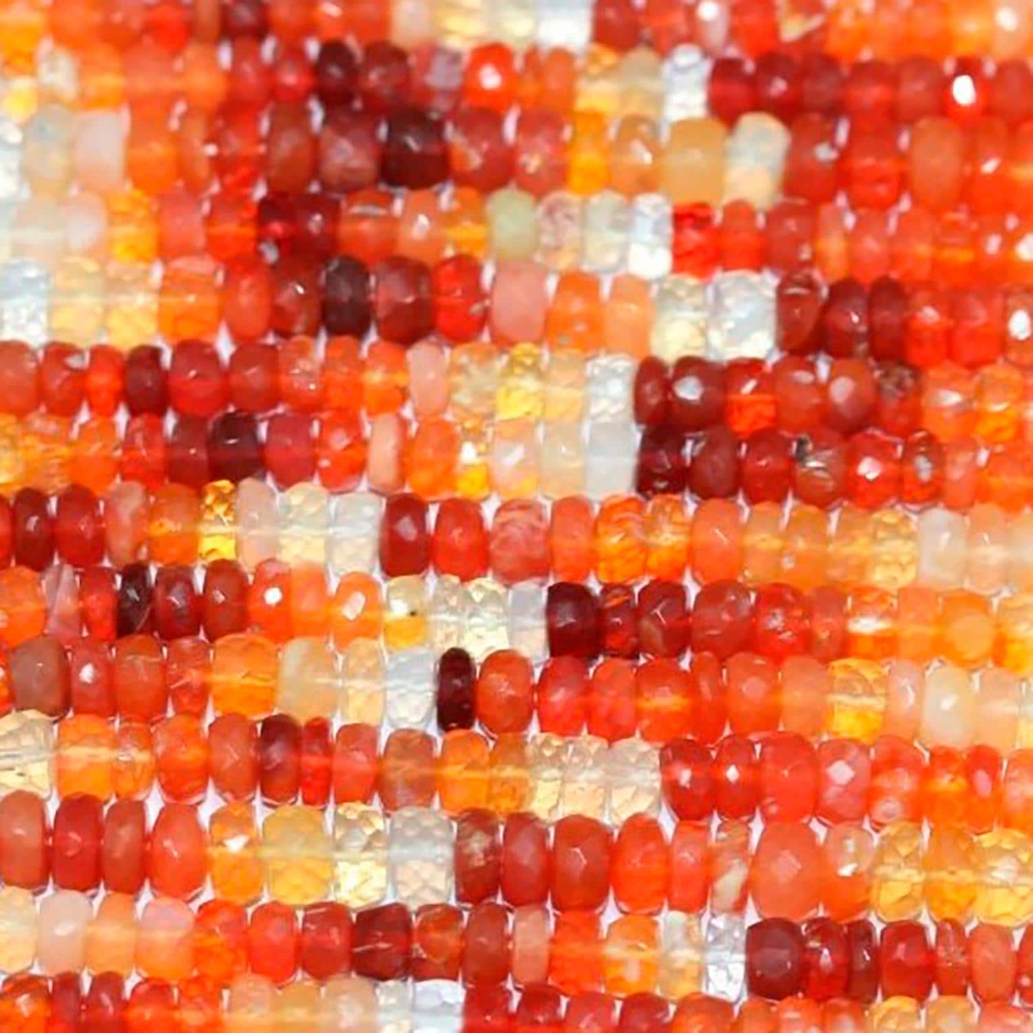 13" St  Fire Opal Faceted Rondelle Beads 5x3mm.-Approx.-Strand 37cm