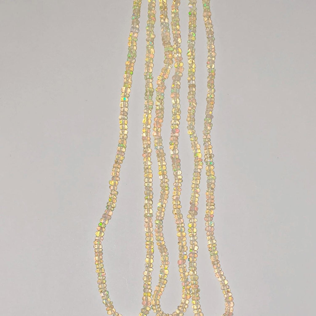 Cuentas redondas lisas de ópalo etíope de San Etiopía de 43 cm, 3 x 2 mm (aprox. - Hilo de 42 cm)