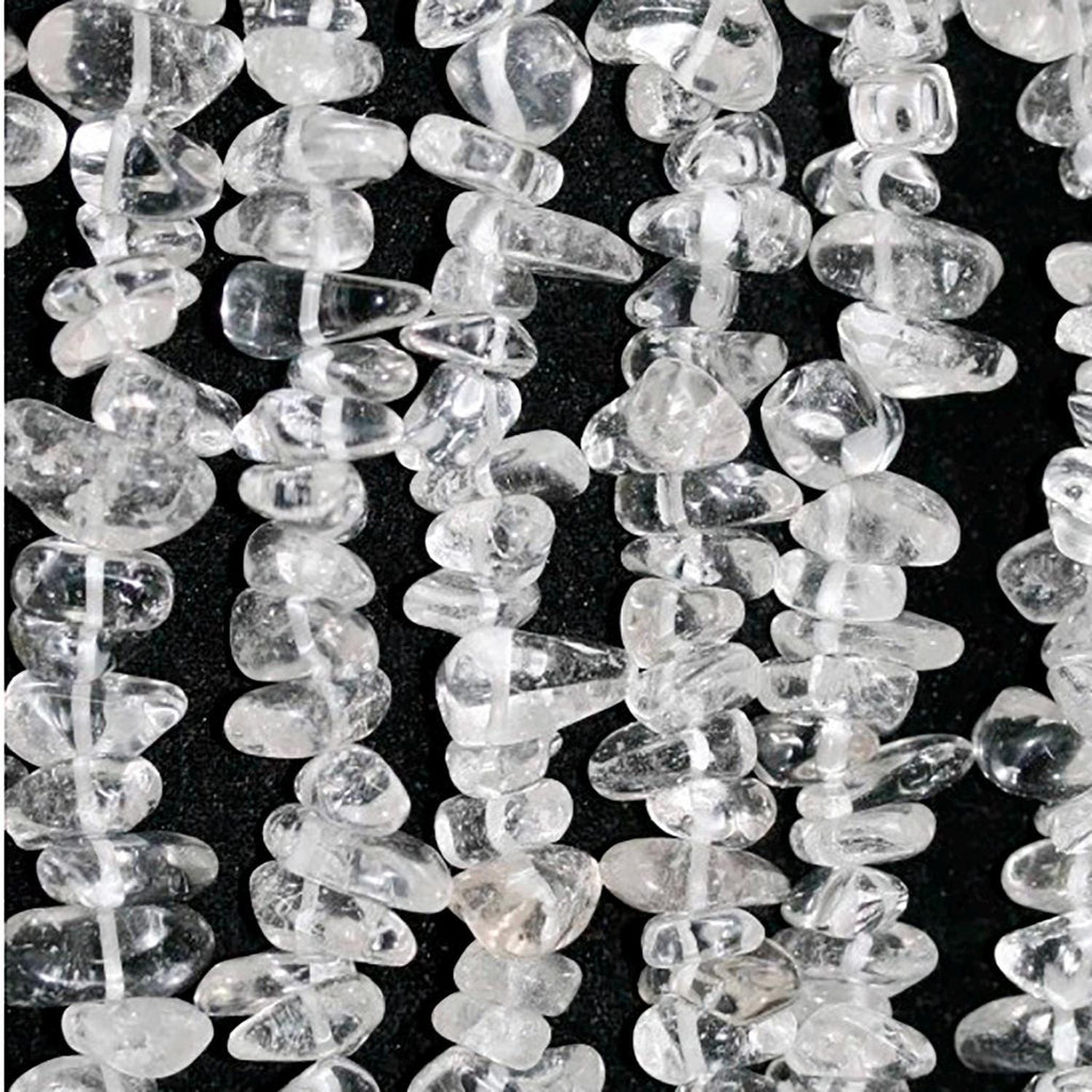 Cuentas lisas de cuarzo cristal de roca de 16" (10 x 8 mm, aprox.), tira de 40 cm