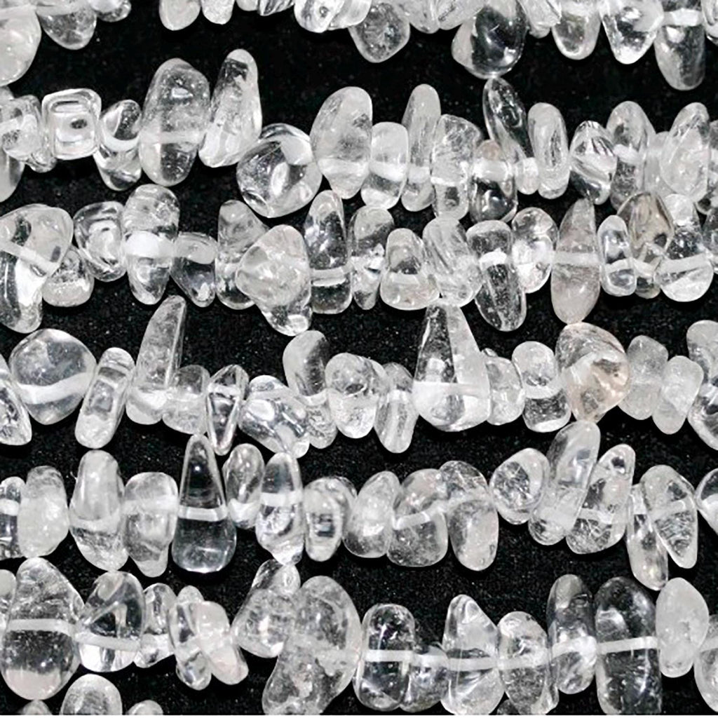 Cuentas lisas de cuarzo cristal de roca de 16" (10 x 8 mm, aprox.), tira de 40 cm