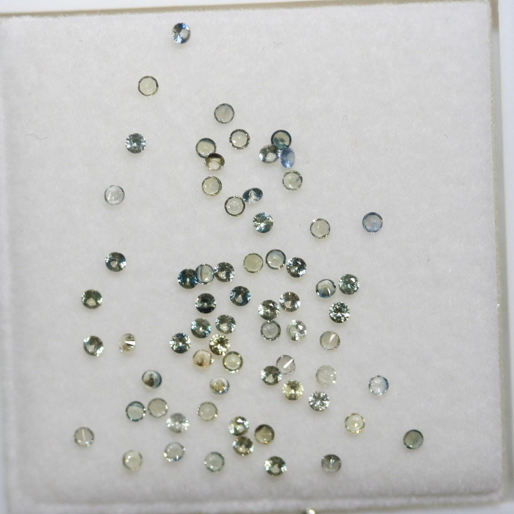 Green Sapphire Faceted Round Lot 1.5mm. Approx.- 1 Carat Lot - Hard Gems