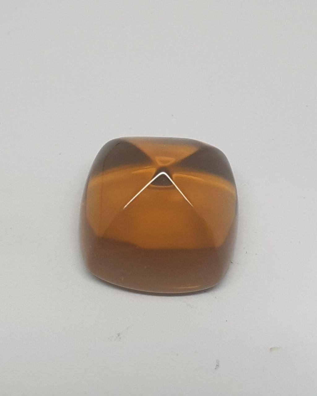 Deep Color Natural Citrine Square Bufftop Pointed  Cabochon 13mm.-12.35ct- Jewelry Making Supplies