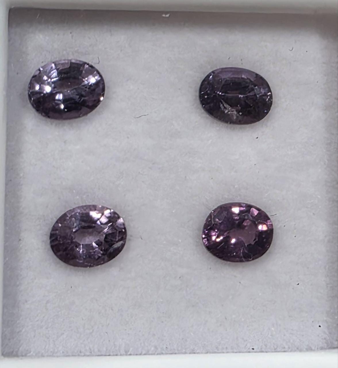 Lot de spinelles multicolores ovales à facettes 5-5,5 x 4 mm (4 pièces) - Pierres précieuses en vrac - Prix de gros - Gemmes naturelles