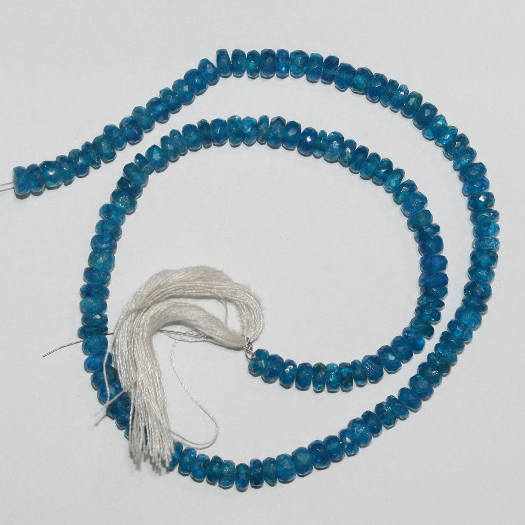 14" St Blue Apatite Faceted Rondelle beads 5x3mm.-Strand 36cm