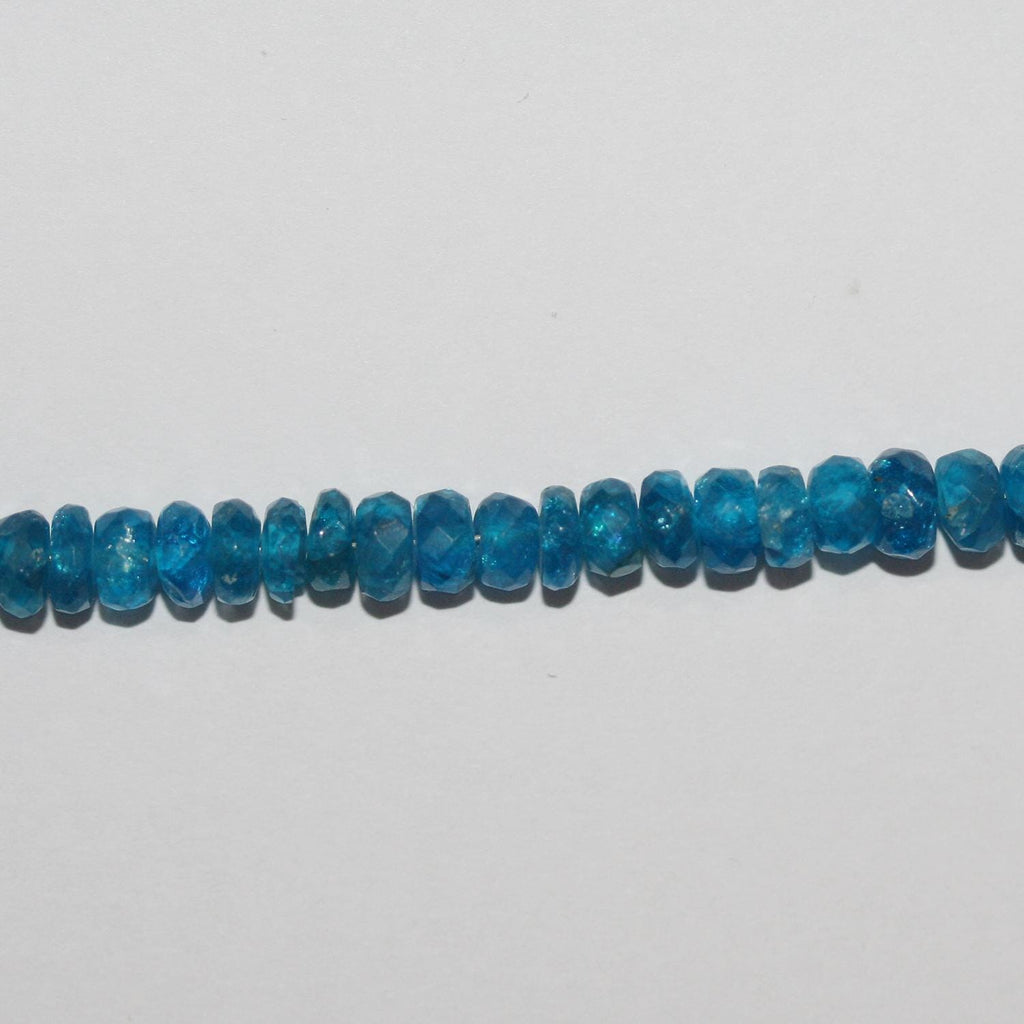14" St Blue Apatite Faceted Rondelle beads 5x3mm.-Strand 36cm