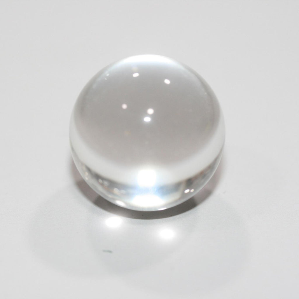 Pendentif sphérique en cristal de roche, boule lisse sans perçage, 22 mm. - Réf. 14853