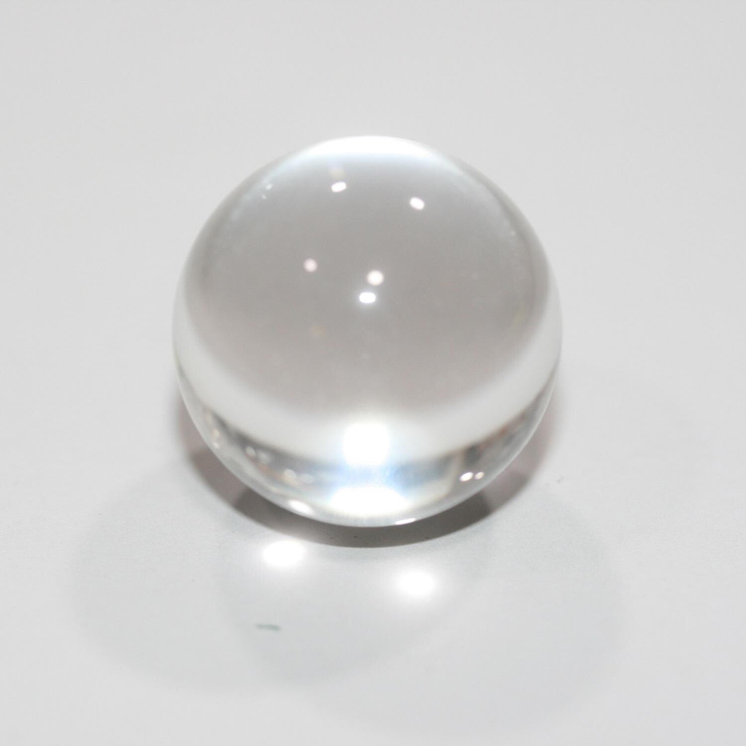 Pendentif sphérique en cristal de roche, boule lisse sans perçage, 22 mm. - Réf. 14853