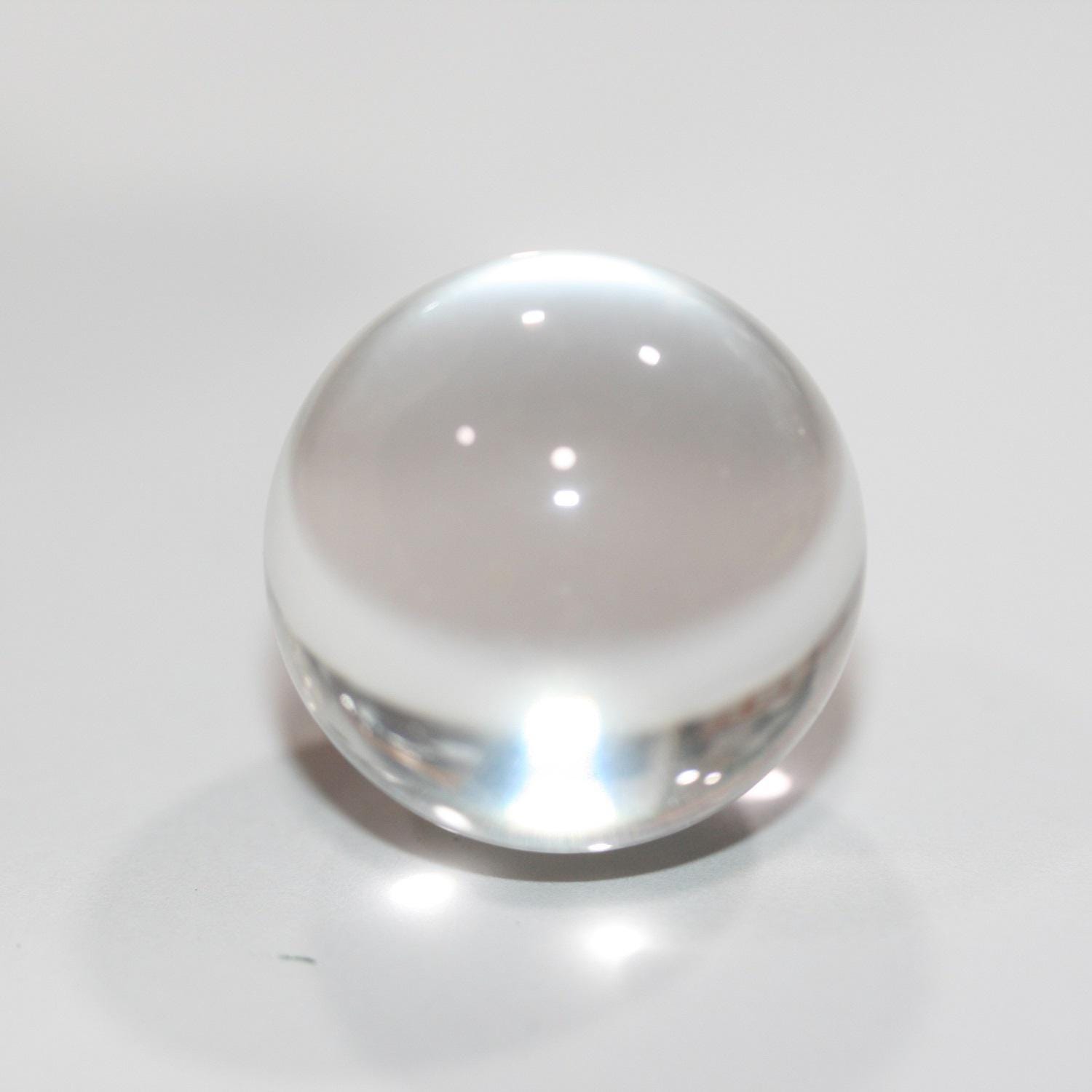 Pendentif sphérique en cristal de roche, boule lisse sans perçage, 22 mm. - Réf. 14853