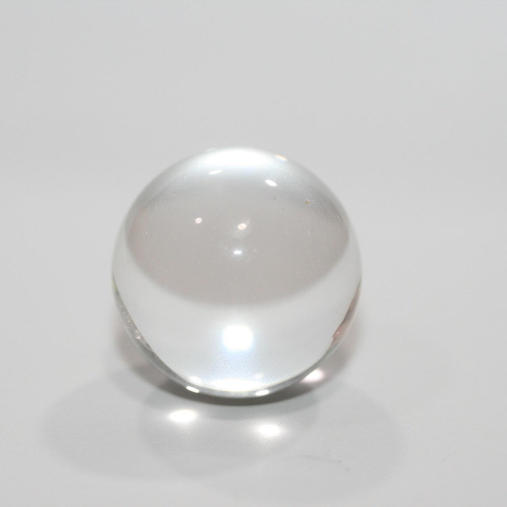 Pendentif sphérique en cristal de roche, boule lisse sans perçage, 22 mm. - Réf. 14853