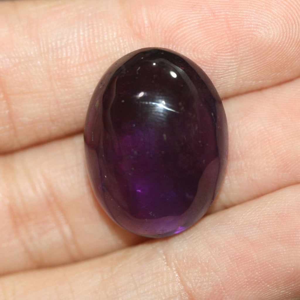 Lote de 6 cabujones ovalados de amatista de 13 x 18 mm (6 unidades)