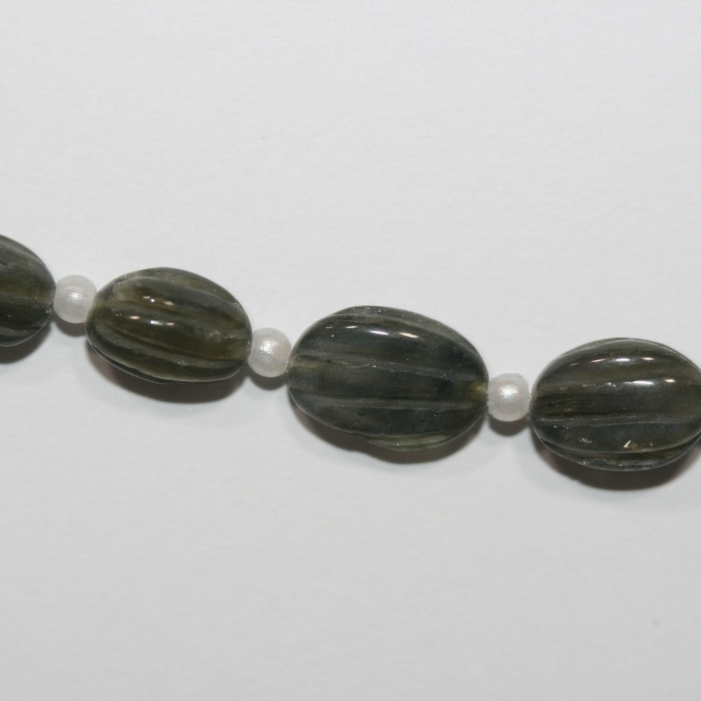 Cuentas ovaladas de labradorita de 8" (10 x 8 mm) - Hilo de 20 cm - Artículo 15024