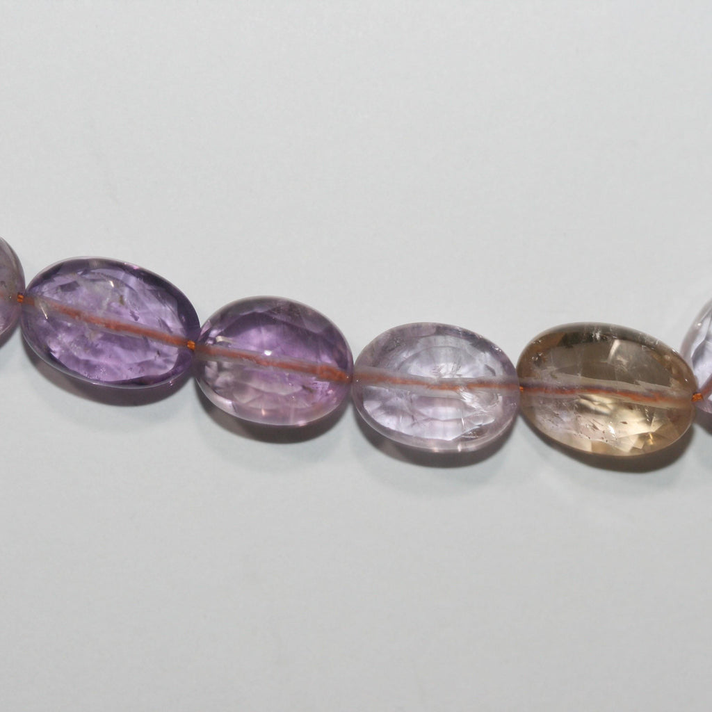 Cuentas de amatista facetadas ovaladas graduadas de 16" (11 x 9 x 6 x 5 mm) - Hilo de 40 cm - Artículo 15052