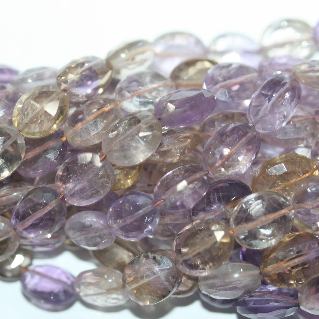 Cuentas de amatista facetadas ovaladas graduadas de 16" (11 x 9 x 6 x 5 mm) - Hilo de 40 cm - Artículo 15052