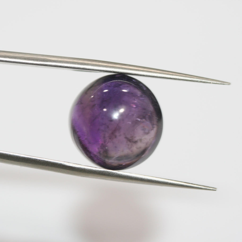 1 Pc lot Amethyst Round Smooth Cabochon 22mm. (1 pcs.)