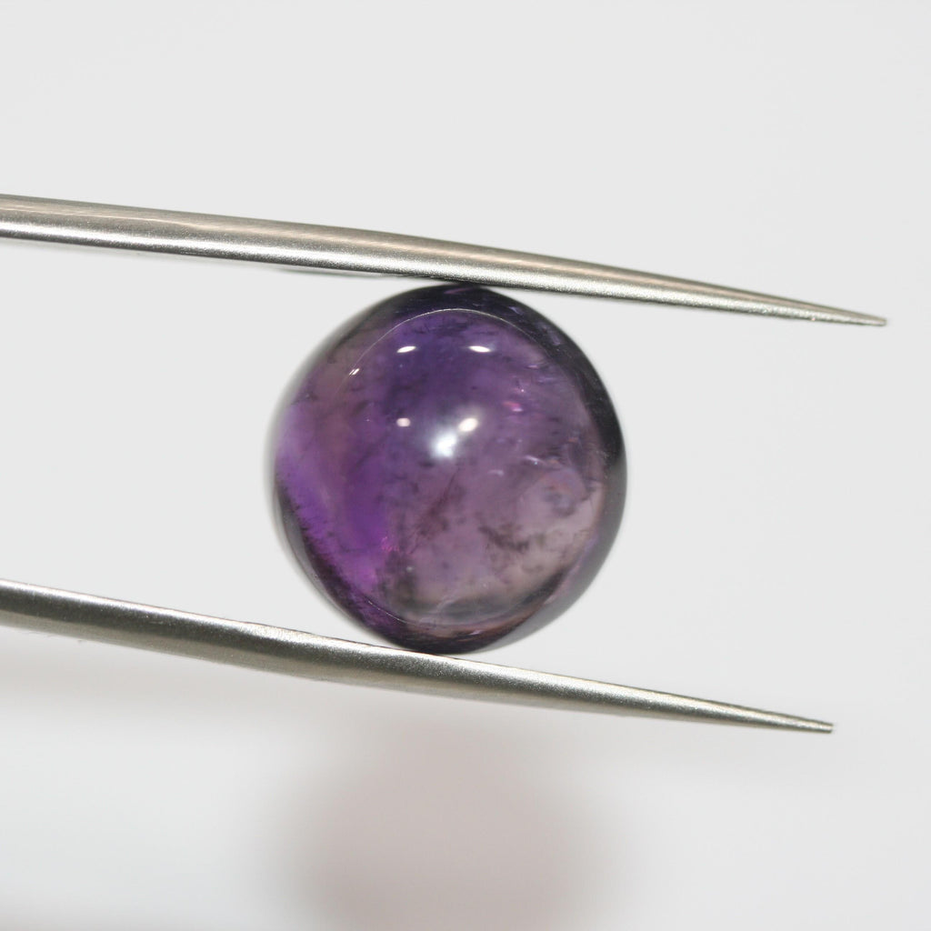 1 Pc lot Amethyst Round Smooth Cabochon 15mm. (1 pcs.).- Ref: 1752CB