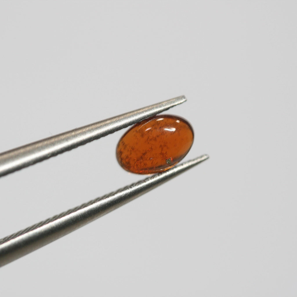 Hessonite Garnet Smooth Oval Cabochon 6x4mm. (15 Pcs).- Item.1754CB