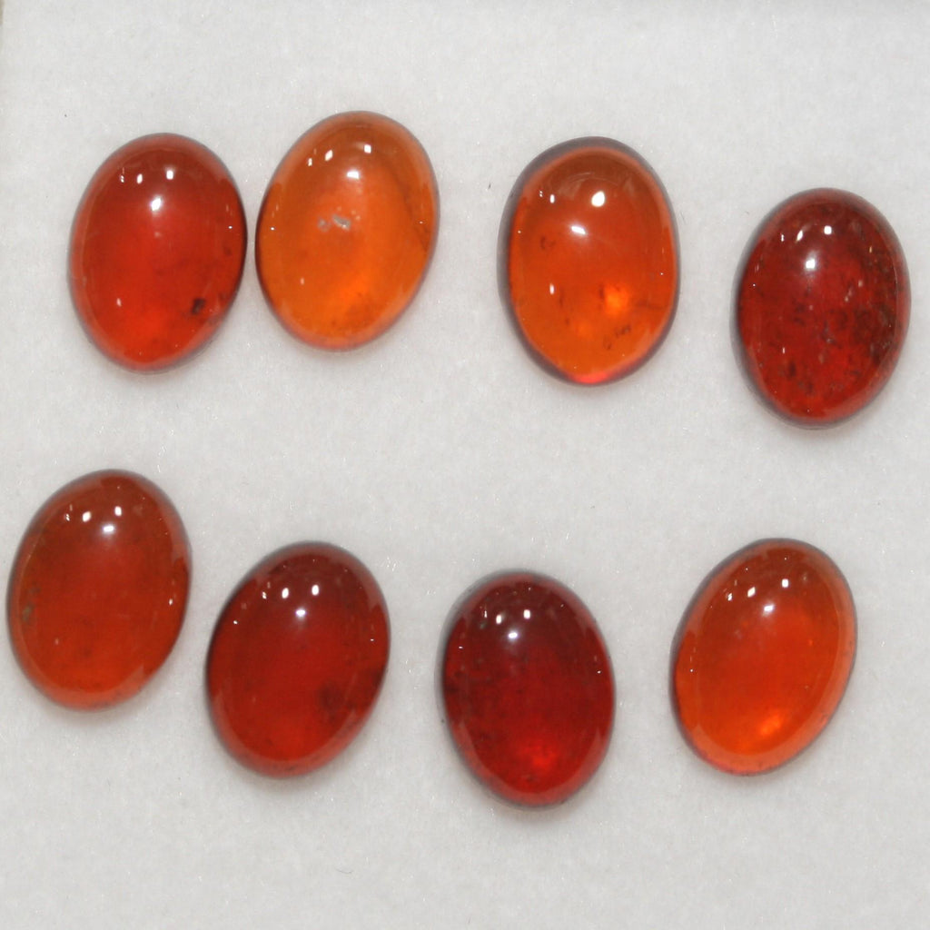 Hessonite Garnet Smooth Oval Cabochon 8x6mm. (8 Pcs).- Item.1756CB