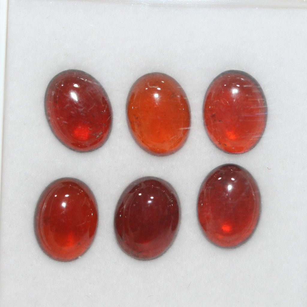 Hessonite Garnet Smooth Oval Cabochon 9x7mm. (6 Pcs).- Item.1757CB