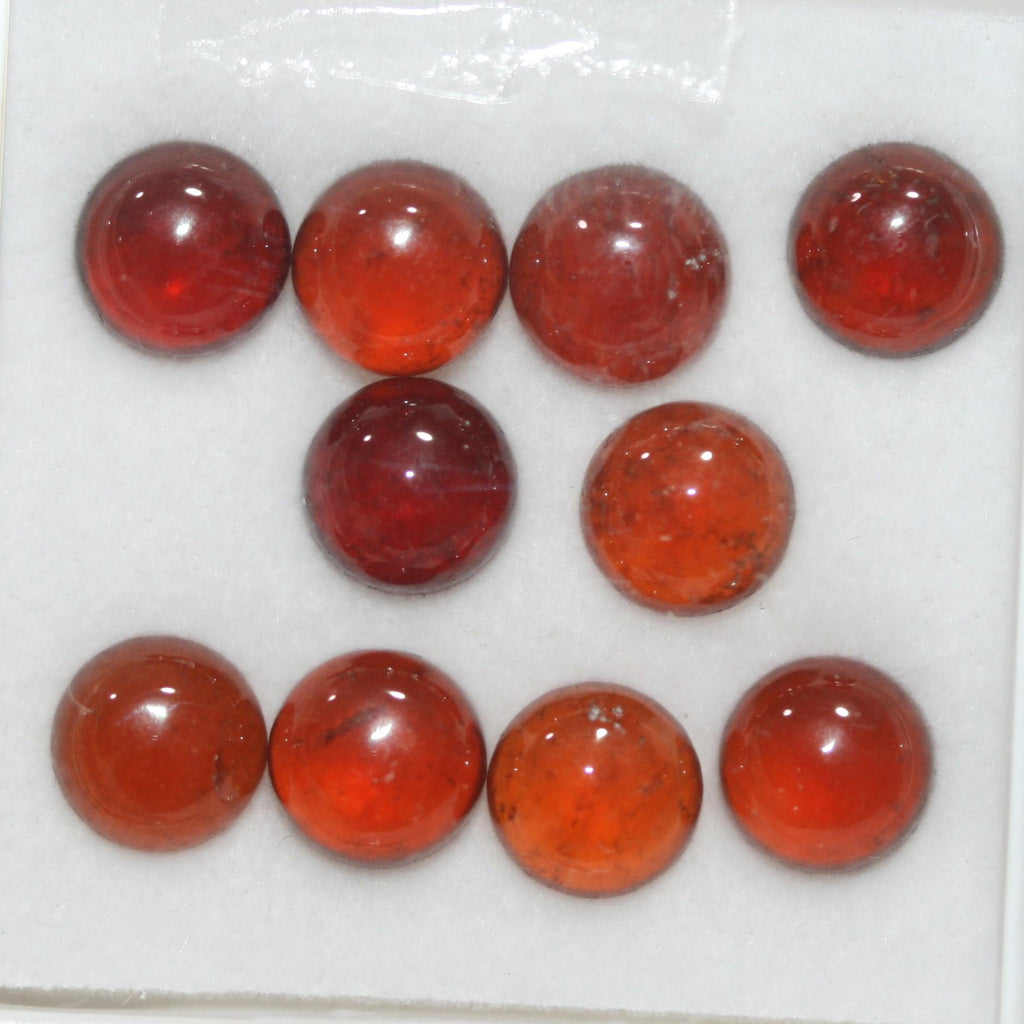 Hessonite Garnet Smooth Round Cabochon 7mm. (10 Pcs).- Item.1758CB