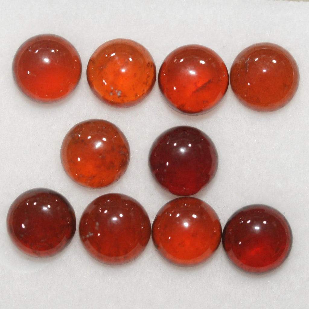 Hessonite Garnet Smooth Round Cabochon 7mm. (10 Pcs).- Item.1758CB