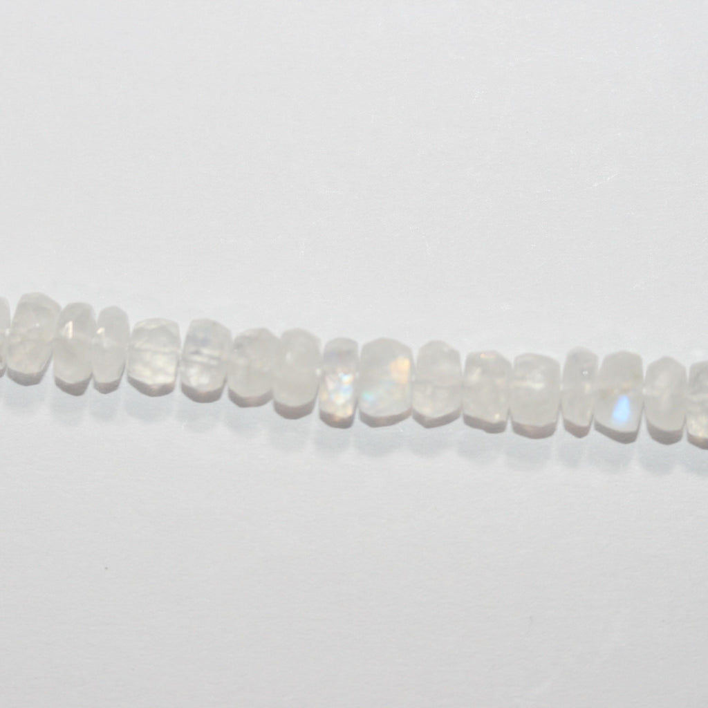 12" St Moonstone Faceted Rondelle Beads 6x3mm.-Strand 32cm