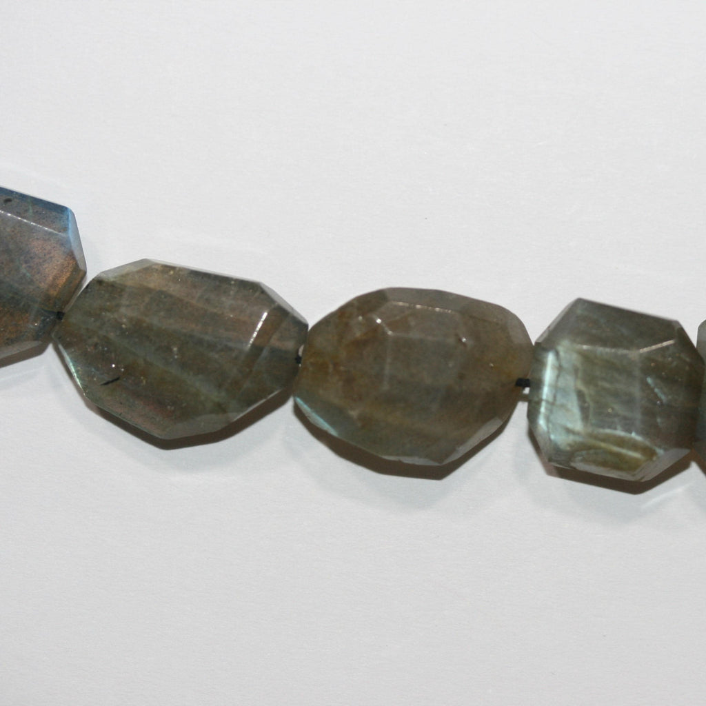 13" St Labradorite Faceted Nugget Beads Irregular 11x7mm. Approx.-Strand 26cm.