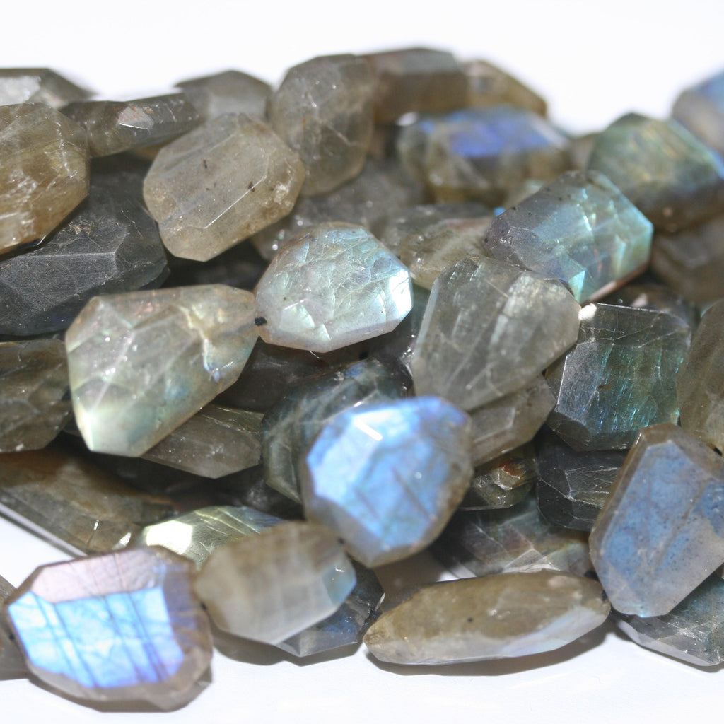 13" St Labradorite Faceted Nugget Beads Irregular 11x7mm. Approx.-Strand 26cm.