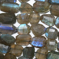 13" St Labradorite Faceted Nugget Beads Irregular 11x7mm. Approx.-Strand 26cm.