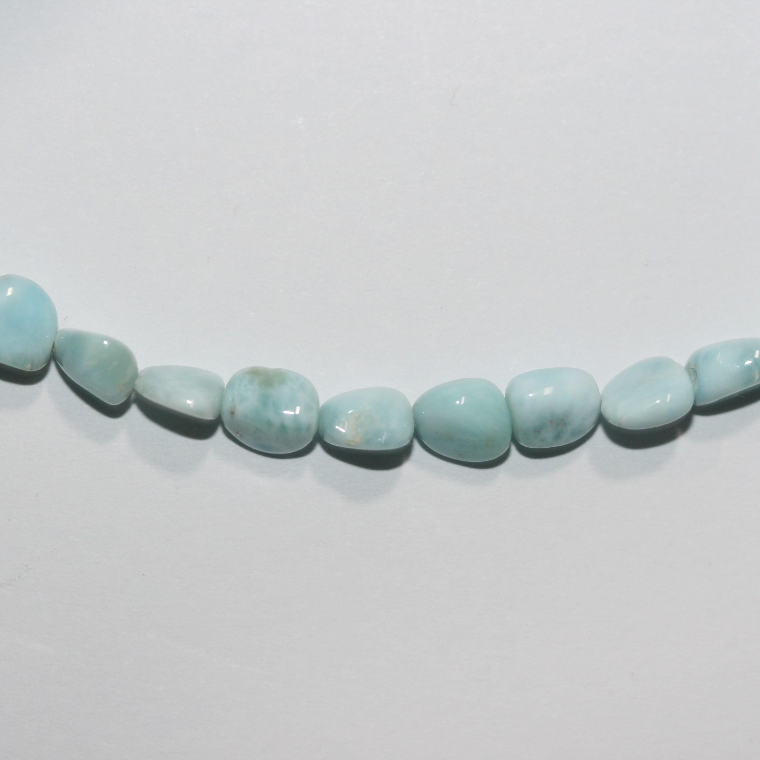 Cuentas Nugget Lisas de St Larimar de 16", 5-6 mm. Aprox. - Hilo de 40 cm.