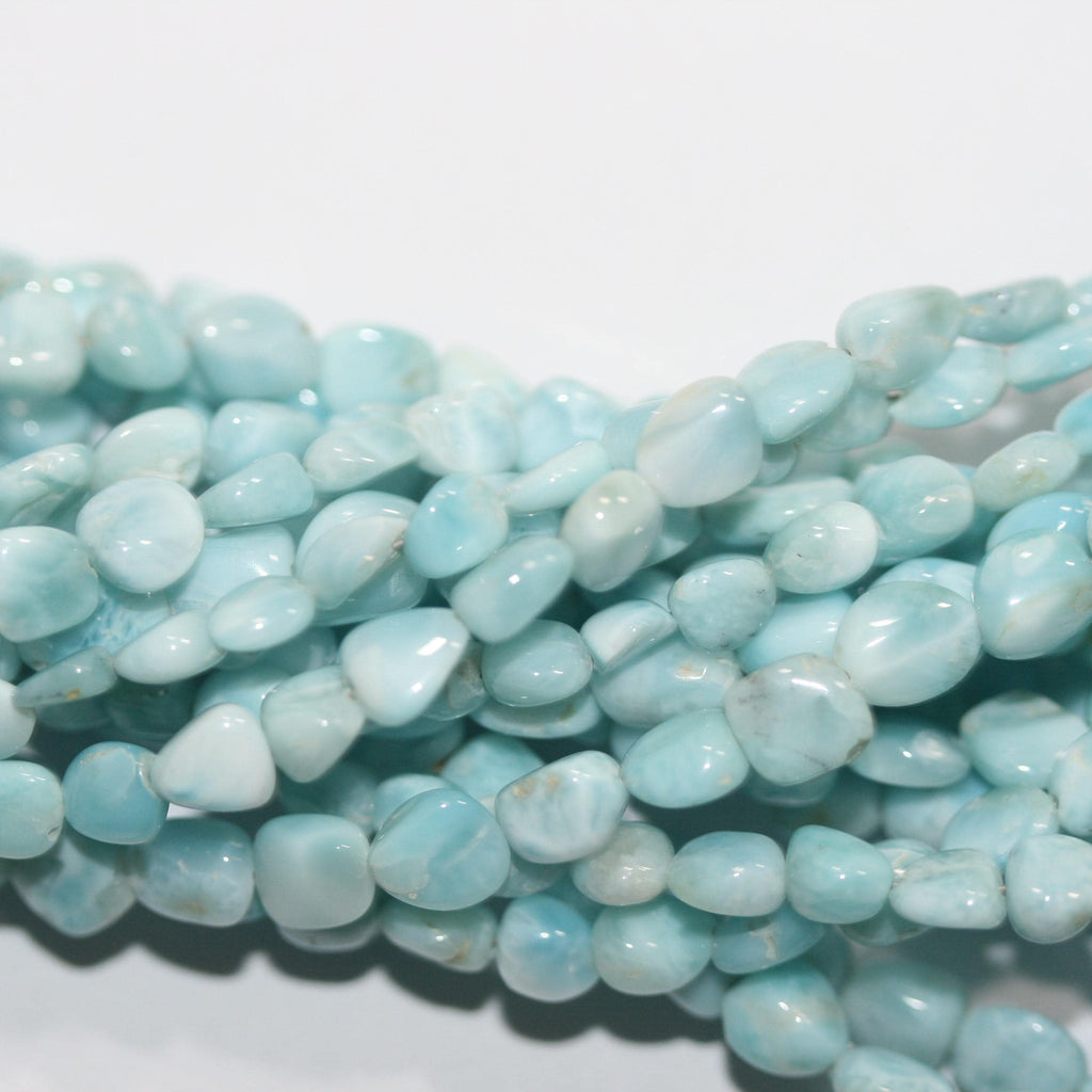 Cuentas Nugget Lisas de St Larimar de 16", 5-6 mm. Aprox. - Hilo de 40 cm.