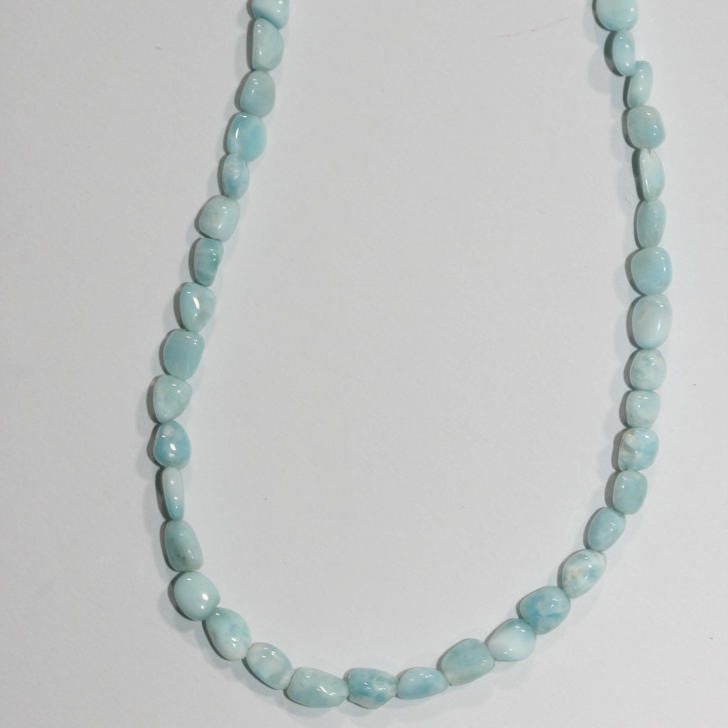 Cuentas Nugget Lisas de St Larimar de 16", 5-6 mm. Aprox. - Hilo de 40 cm.