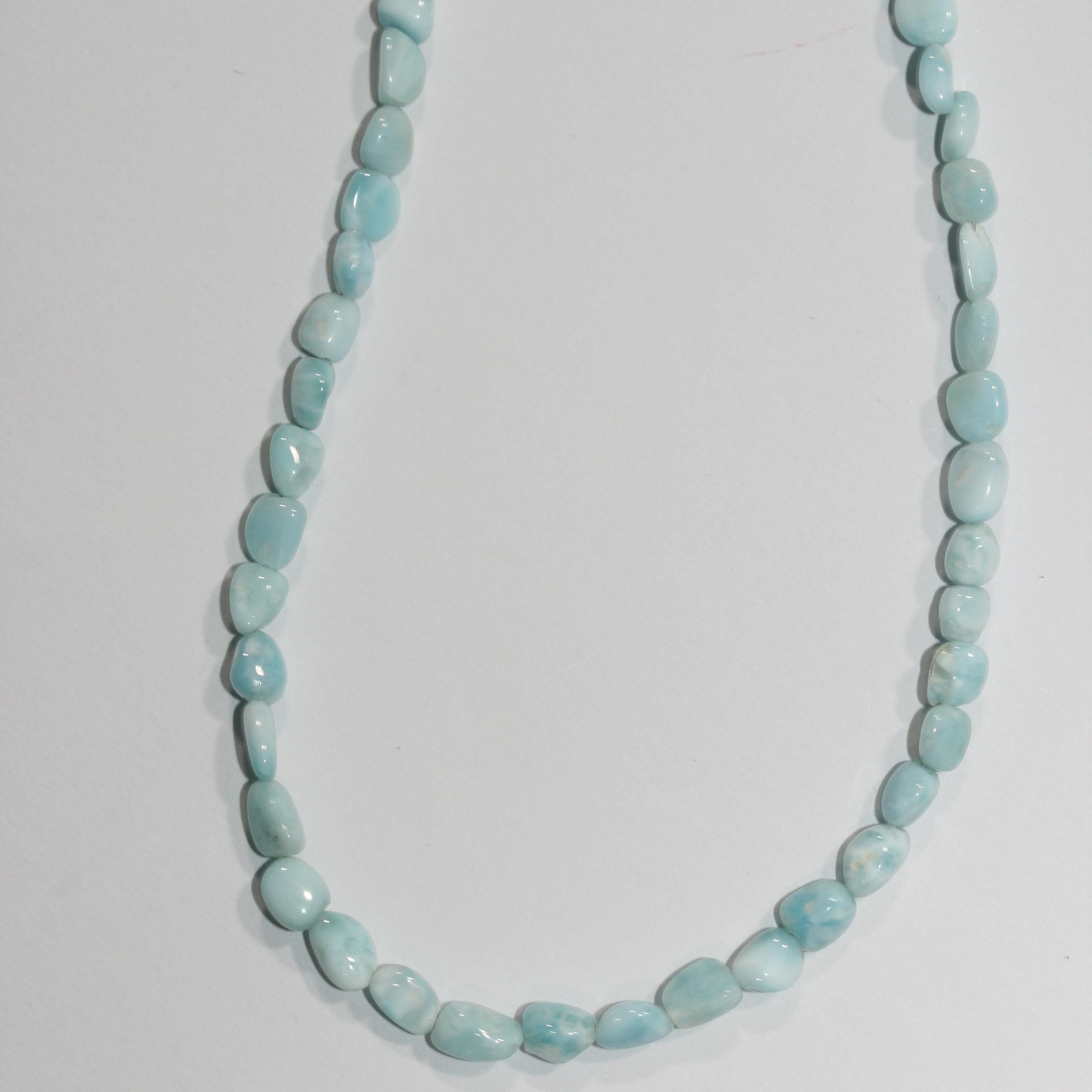 Cuentas Nugget Lisas de St Larimar de 16", 5-6 mm. Aprox. - Hilo de 40 cm.