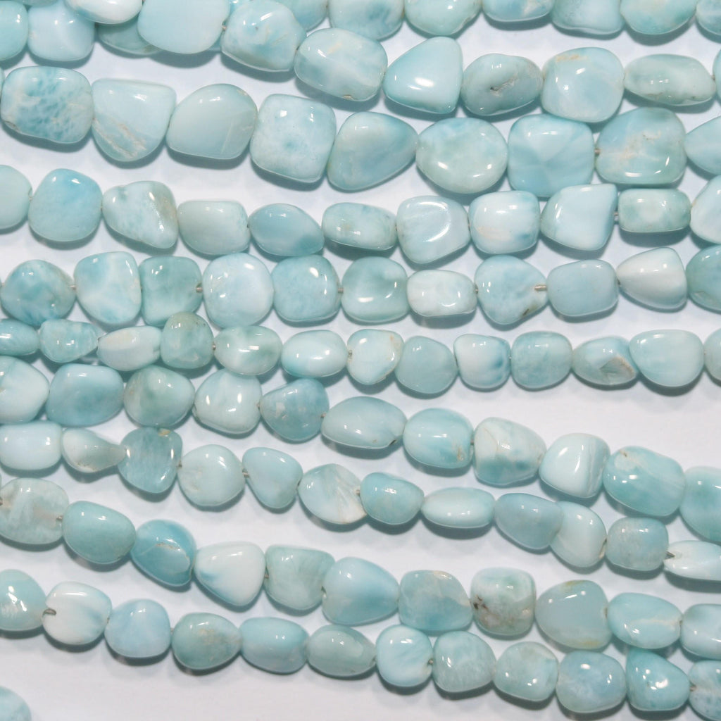 Cuentas Nugget Lisas de St Larimar de 16", 5-6 mm. Aprox. - Hilo de 40 cm.